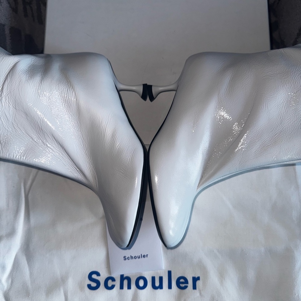 Proenza Shouler tee knee high boots baggy white nappa leather size 9 runway - Picture 11 of 16